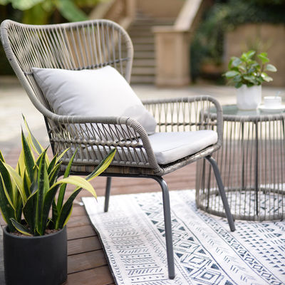 Modern Design AJUNION 2 Seating Wicker Rattan Chair for Bistro Set Poolside Furniture