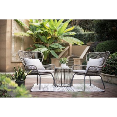 Modern Design AJUNION 2 Seating Wicker Rattan Chair for Bistro Set Poolside Furniture