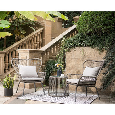Modern Design AJUNION 2 Seating Wicker Rattan Chair for Bistro Set Poolside Furniture
