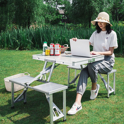 General Portable Space-saving One-piece Camping Table and Chair Set for Outdoor Travel