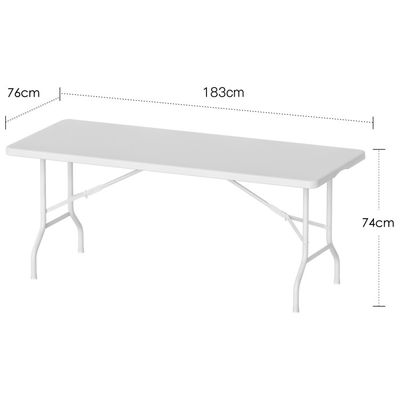 Modern Design Stock size Portable Plastic White Folding Banquet Table for Picnic Party