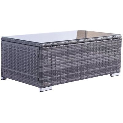 Outdoor Garden Furniture Wicker Rattan Sofa Set with Coffee Table in PE Rattan