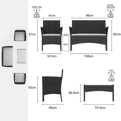 Y Mail Packing Woven Patio Set All Weather Rattan Garden Furniture by AJUNION