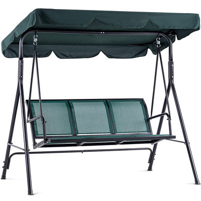 Outdoor Furniture Adult Metal Teslin Fabric 3 Seater Hammock Swing Chair with Canopy