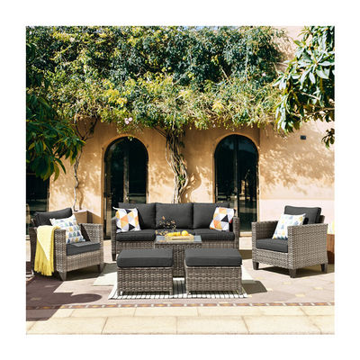 AJUNION PE Rattan Outdoor Lounge Sofa Set for Your Garden 16.2'' H X 23.62'' W X 21.85'' D