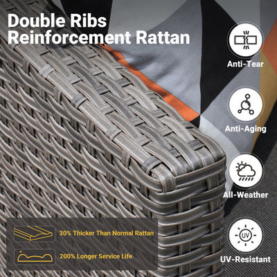 AJUNION PE Rattan Outdoor Lounge Sofa Set for Your Garden 16.2'' H X 23.62'' W X 21.85'' D