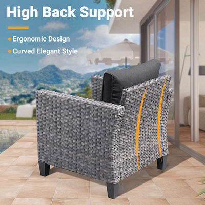 AJUNION PE Rattan Outdoor Lounge Sofa Set for Your Garden 16.2'' H X 23.62'' W X 21.85'' D