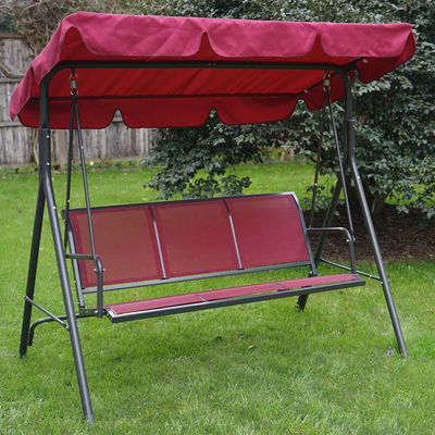 Outdoor Furniture Adult Metal Teslin Fabric 3 Seater Hammock Swing Chair with Canopy