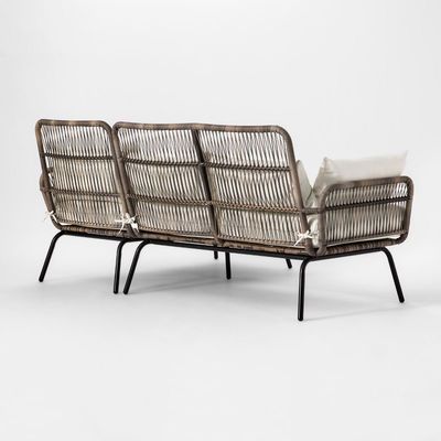 Leisure Outdoor Garden Set with Handmade Wicker Woven Furniture and Sectional Sofa