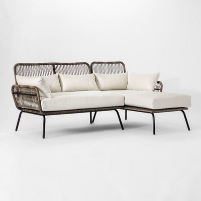 Leisure Outdoor Garden Set with Handmade Wicker Woven Furniture and Sectional Sofa