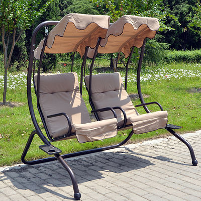 Metal Double 2 Seater Loveseat Hanging Swing Chair with Canopy Enjoy the Outdoors in Comfort