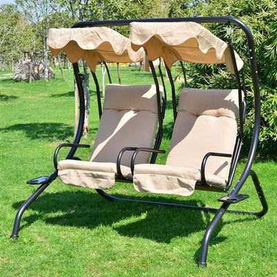 Metal Double 2 Seater Loveseat Hanging Swing Chair with Canopy Enjoy the Outdoors in Comfort