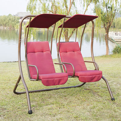 Metal Double 2 Seater Loveseat Hanging Swing Chair with Canopy Enjoy the Outdoors in Comfort