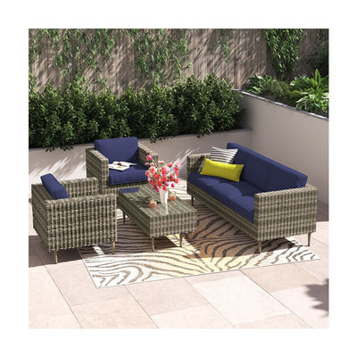 27.5'' H X 30'' W X 29'' D Chair Size Rattan Garden Furniture Set for Outdoor Living