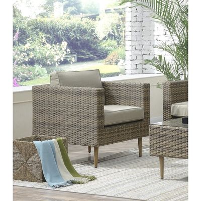 27.5'' H X 30'' W X 29'' D Chair Size Rattan Garden Furniture Set for Outdoor Living
