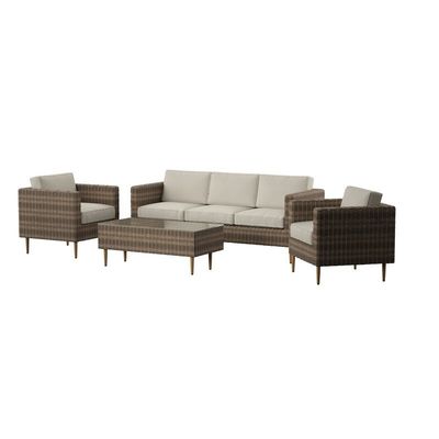 27.5'' H X 30'' W X 29'' D Chair Size Rattan Garden Furniture Set for Outdoor Living