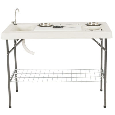 Portable Plastic Metal Folding Table for Outdoor Camping and Garden Activities