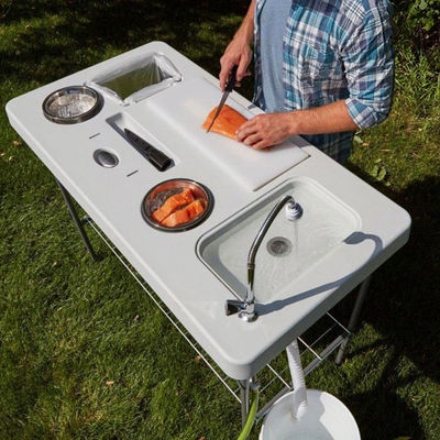Portable Plastic Metal Folding Table for Outdoor Camping and Garden Activities