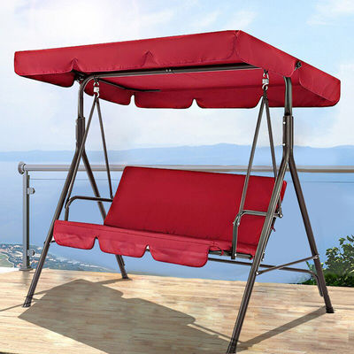 Outdoor Garden Patio School 3 Seater Hanging Hammock Swing Chair with Canopy in Metal