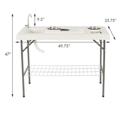 Portable Plastic Metal Folding Table for Outdoor Camping and Garden Activities