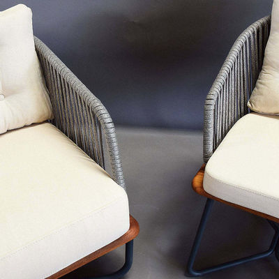 Commercial Outdoor Furniture Garden Sofa Set with Solid Teak Wood and Aluminum Frame
