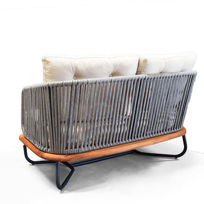 Commercial Outdoor Furniture Garden Sofa Set with Solid Teak Wood and Aluminum Frame