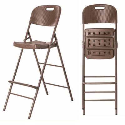 Outdoor Garden Patio Folding Portable Imitated Rattan Plastic Dining Chair Custom Logo
