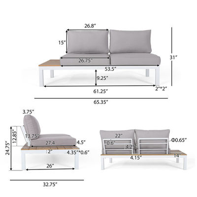120.16 lb. Overall Product Weight AJUNION Outdoor Sectional Sofa Set for Patio Lounge