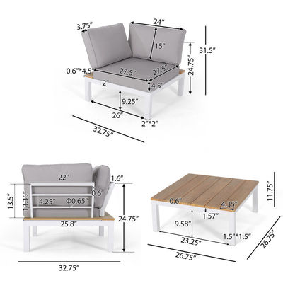 120.16 lb. Overall Product Weight AJUNION Outdoor Sectional Sofa Set for Patio Lounge