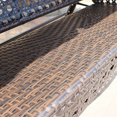 Outdoor Garden Patio Metal Frame Pe Rattan Double 3 Seat Hammock Swing with Canopy