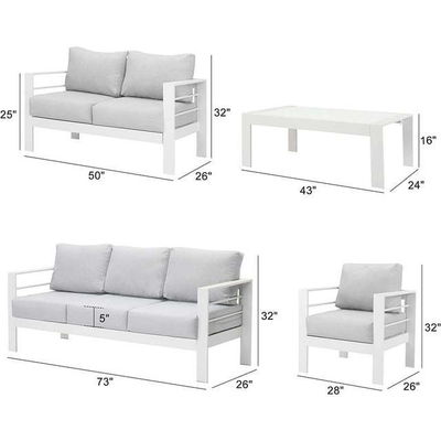 Balcony Garden Furniture Set L73&quot;xW26&quot;xH25&quot; Three Seater Sofa L43&quot;xW24&quot;xH16&quot; Table