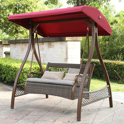 Outdoor Furniture Metal Frame PE Rattan Hanging Swing Chair for Courtyard Garden Beach