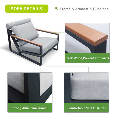 Aluminum Frame Patio Reclining Chair and Ottoman for Outdoor Leisure Time Relaxation
