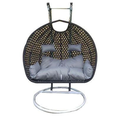 Portable Double People Rattan Wicker Hanging Egg Swing Chair for Indoor Outdoor Balcony