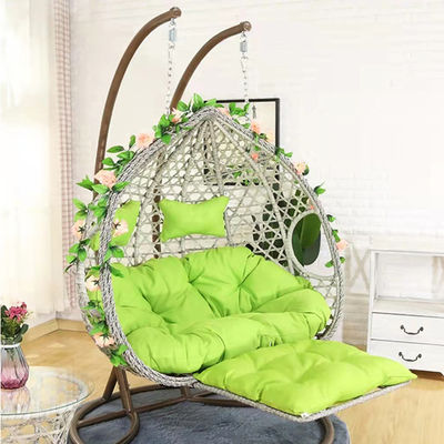 Portable Double People Rattan Wicker Hanging Egg Swing Chair for Indoor Outdoor Balcony