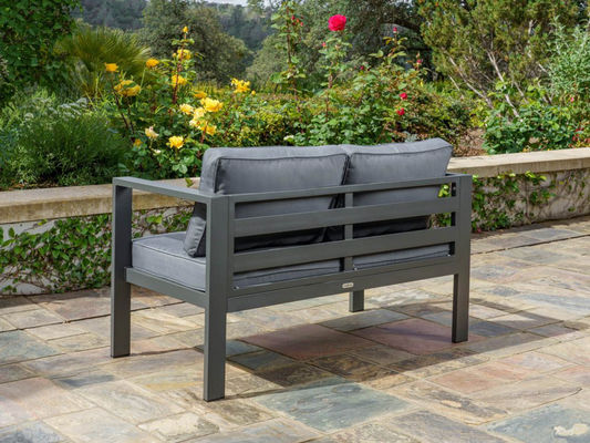 Courtyard Garden Loveseat Sofa Set AJUNION Modern Aluminum Outdoor Sectional Lounge