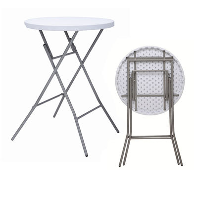 Mail Packing Portable Round Plastic Metal Folding Dining Table for Modern Design Style
