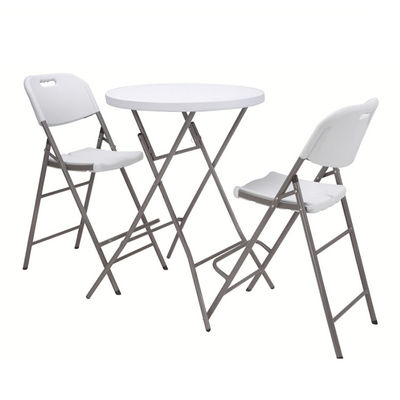 Mail Packing Portable Round Plastic Metal Folding Dining Table for Modern Design Style