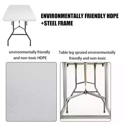 Convenient and Versatile Plastic Metal Folding Picnic Dining Table for Event Banquet