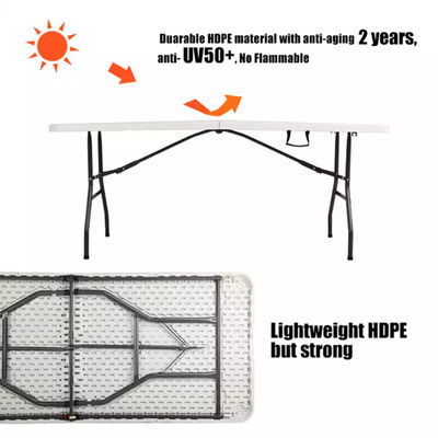 Convenient and Versatile Plastic Metal Folding Picnic Dining Table for Event Banquet