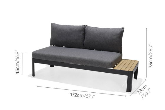 Aluminum Modular Garden Furniture L172xW72xH43cm AJUNION Outdoor Chaise Sectional Set