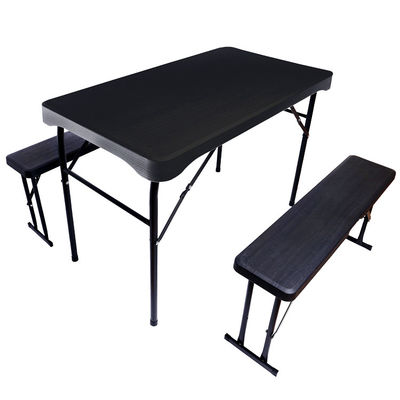 Outdoor Furniture Plastic Metal Folding Picnic Dining Table Chair Bench Set for Garden