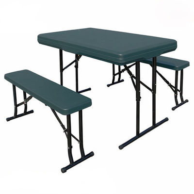 Outdoor Furniture Plastic Metal Folding Picnic Dining Table Chair Bench Set for Garden