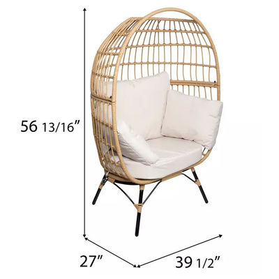 Outdoor Furniture Nordic Patio Single Seat Waterproof Wicker Egg Chair with PE Rattan