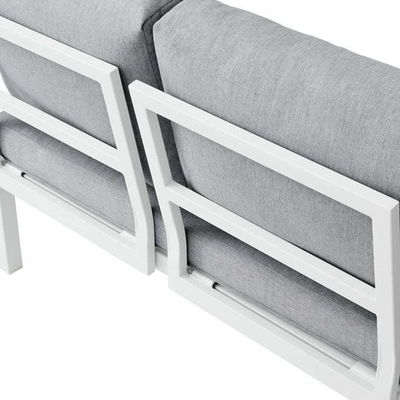 Outdoor Furniture L Shape Sectional Sofa Plastic Teak Wood Corner Lounge Set for Deck