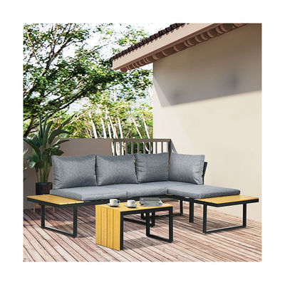 Sofa Set AJUNION Aluminum Outdoor Corner Lounge Set for Modular Garden Furniture