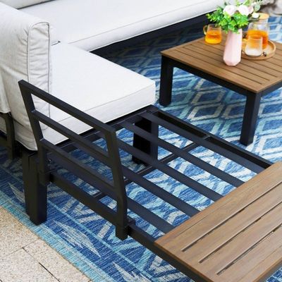 Aluminum Modular Patio Set AJUNION U Shape Large Size Outdoor Furniture Sectional Sofa