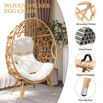 General Outdoor Furniture Folded Yes Round Pe Rattan Wicker Egg Sofa Chair with Cushion