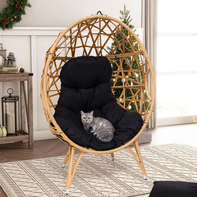 General Outdoor Furniture Folded Yes Round Pe Rattan Wicker Egg Sofa Chair with Cushion