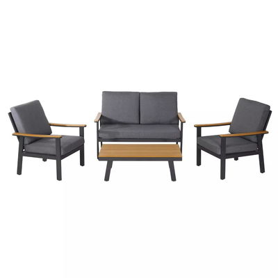 Specific Garden Sofa AJUNION 4 Piece Aluminum Outdoor Furniture Set with Coffee Table